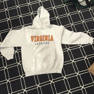 Light grey Virginia lacrosse hoodie